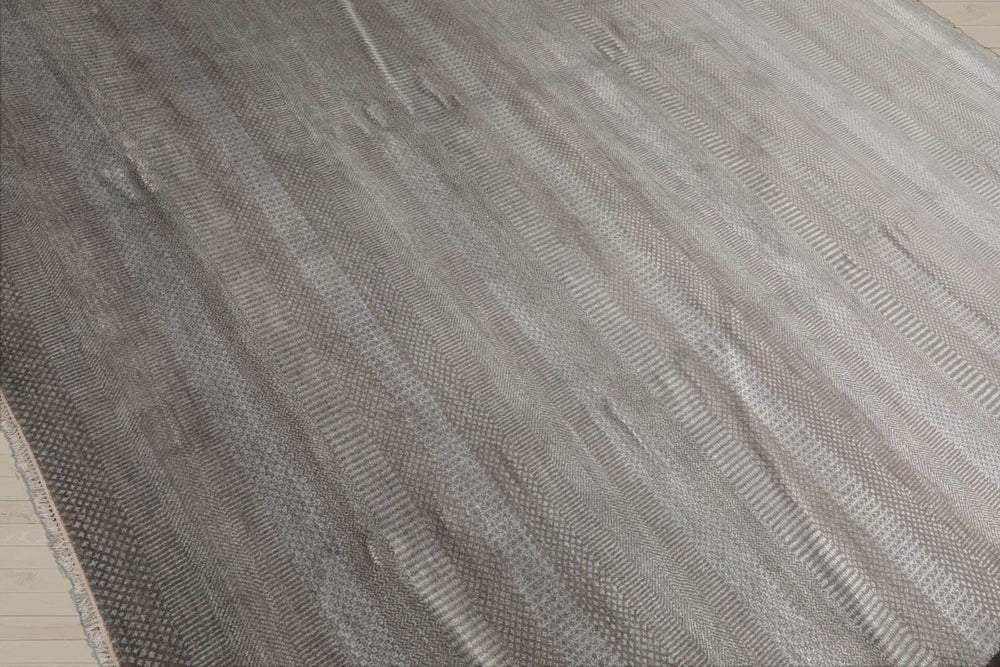 8x10 Tone On Tone Gray, , Color Hand Knotted Tibetan 100% Wool Modern & Contemporary Oriental Rug