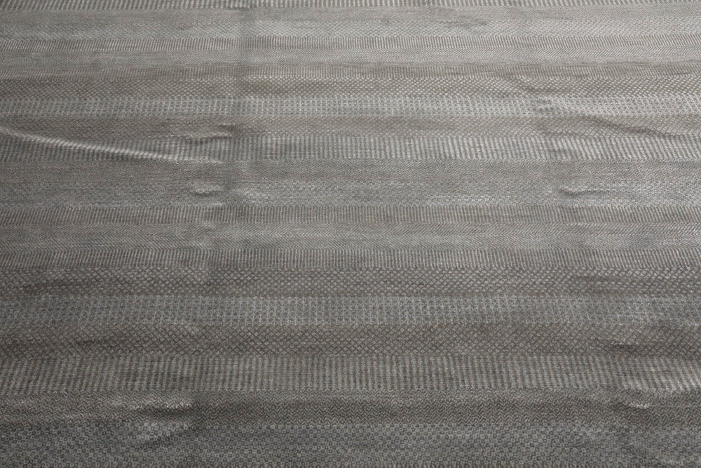 8x10 Tone On Tone Gray, , Color Hand Knotted Tibetan 100% Wool Modern & Contemporary Oriental Rug