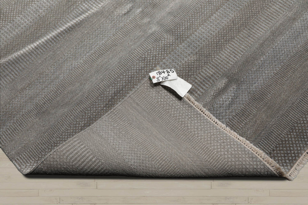 8x10 Tone On Tone Gray, , Color Hand Knotted Tibetan 100% Wool Modern & Contemporary Oriental Rug