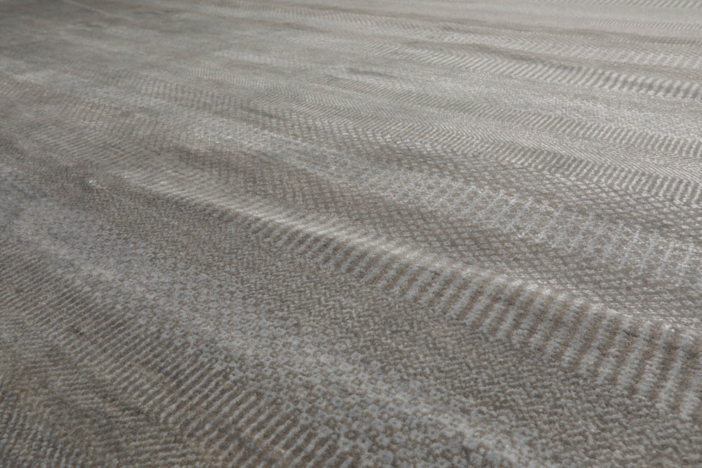 8x10 Tone On Tone Gray, , Color Hand Knotted Tibetan 100% Wool Modern & Contemporary Oriental Rug