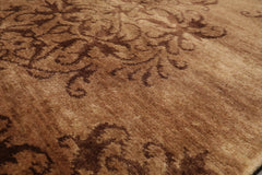 5x8 Tan, Brown, Color Hand Knotted  100% Wool Transitional Oriental Rug
