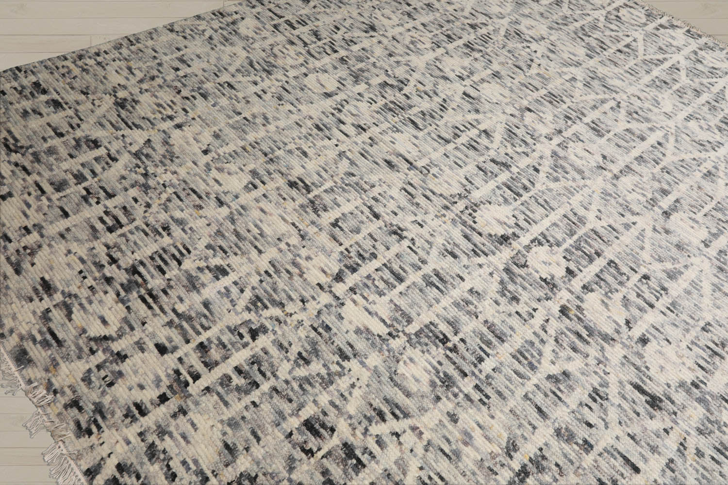 8x10 Ivory, Gray, Graphite Color Hand Knotted Oushak 100% Wool  Oriental Rug