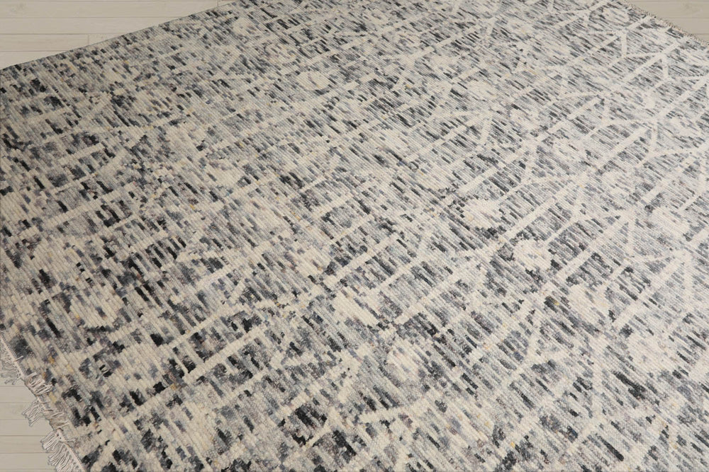 8x10 Ivory, Gray, Graphite Color Hand Knotted Oushak 100% Wool  Oriental Rug