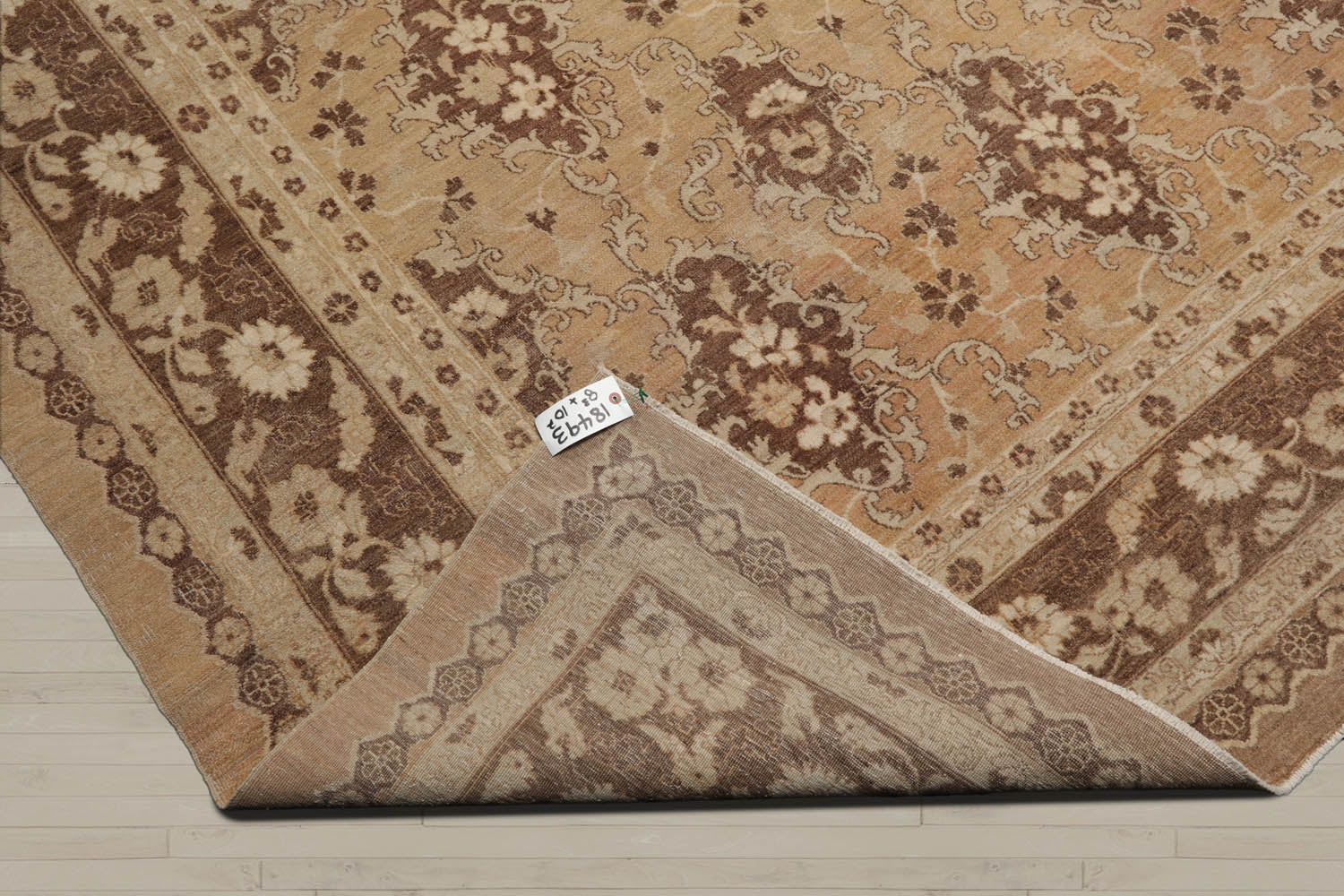 8x11 Tan, Beige, Brown Color Hand Knotted Chobi Peshawar 100% Wool Traditional Oriental Rug
