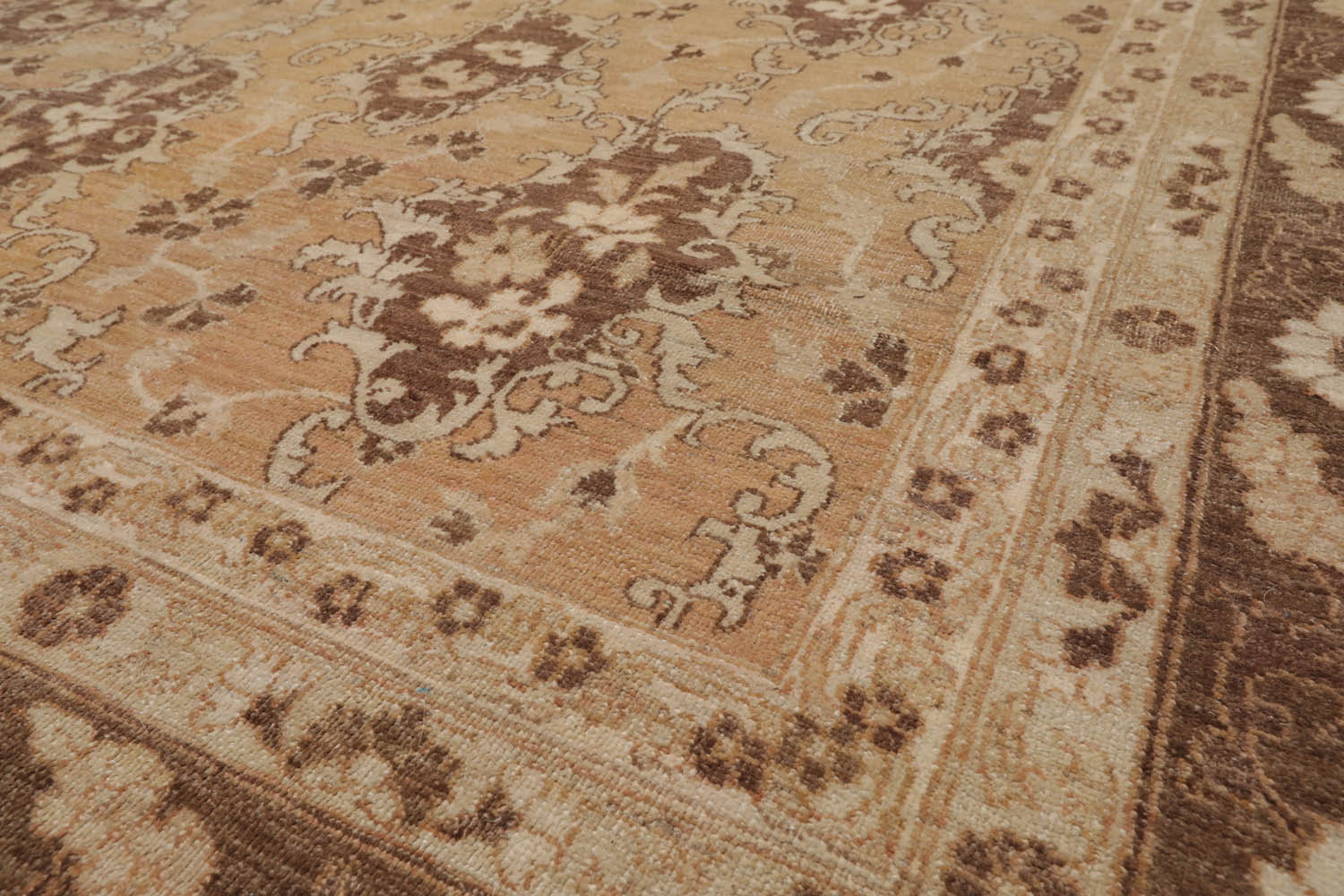 8x11 Tan, Beige, Brown Color Hand Knotted Chobi Peshawar 100% Wool Traditional Oriental Rug
