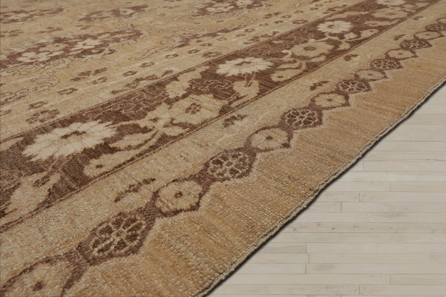 8x11 Tan, Beige, Brown Color Hand Knotted Chobi Peshawar 100% Wool Traditional Oriental Rug