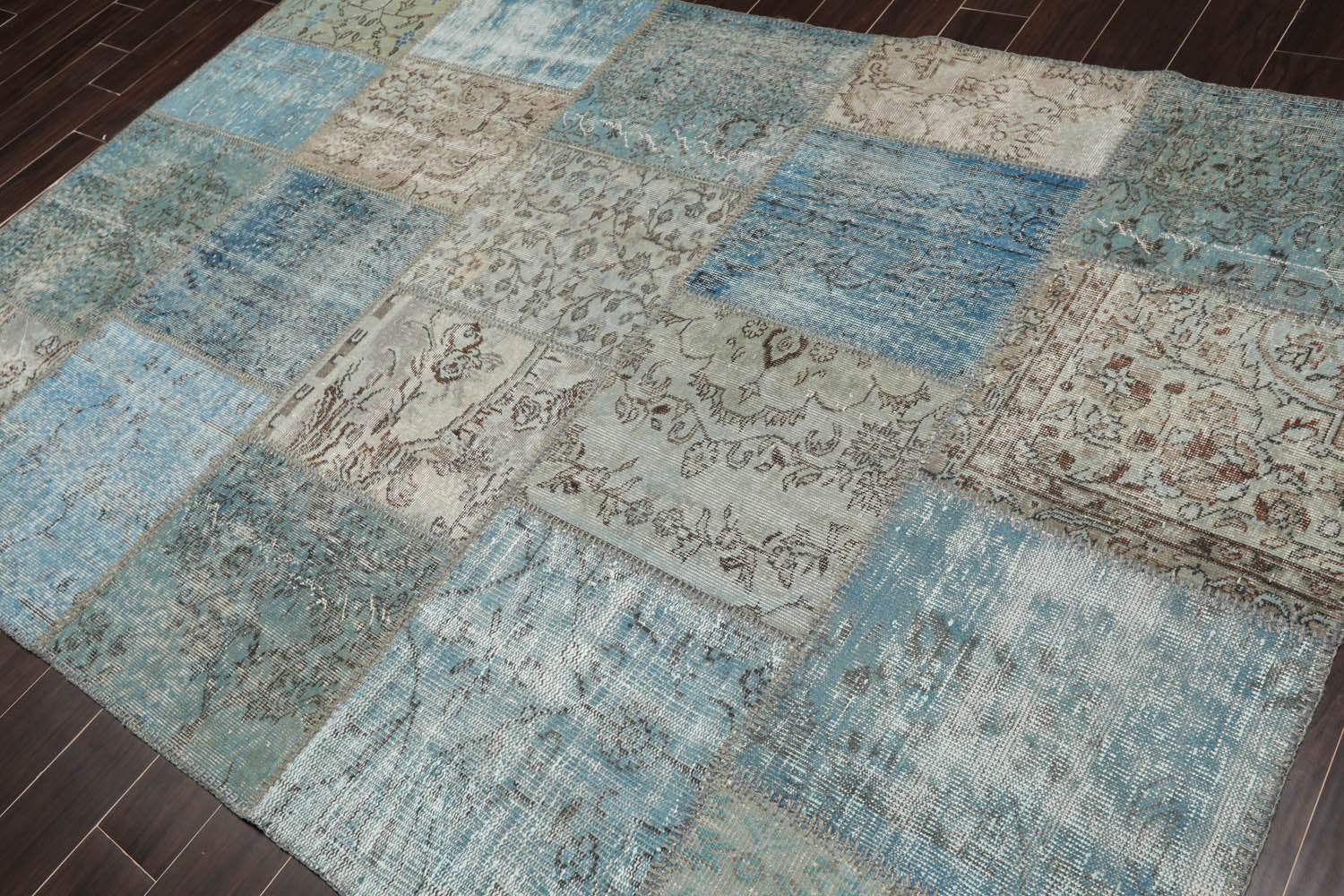 6x9 Blue, Gray, Aqua Color Hand Knotted Turkish  100% Wool Traditional Oriental Rug