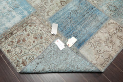 6x9 Blue, Gray, Aqua Color Hand Knotted Turkish  100% Wool Traditional Oriental Rug