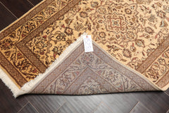 3x5 Caramel, Brown, Aqua Color Hand Knotted Kashan 100% Wool Traditional Oriental Rug