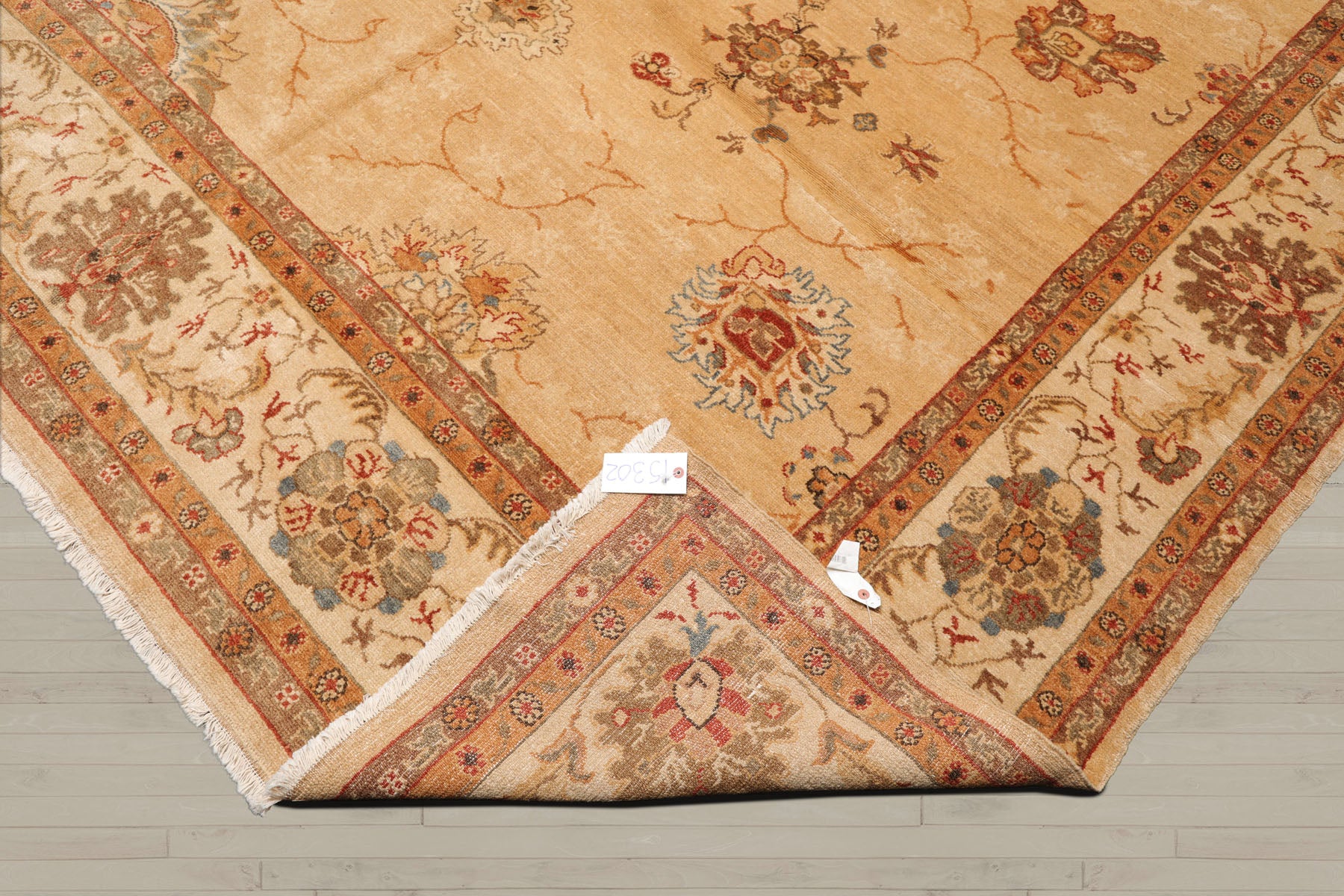 9x13 Beige, Brown, Burnt Orange Color Hand Knotted Oushak 100% Wool Traditional Oriental Rug