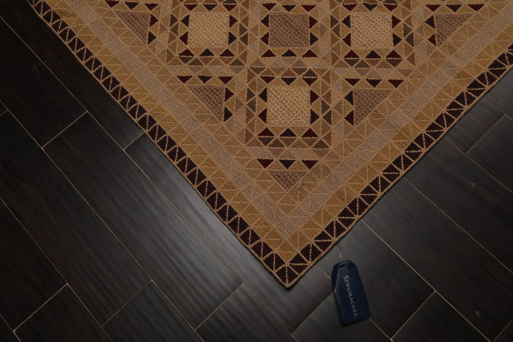 6x9 Tan, Brown, Chocolate Color Hand Knotted Soumak 100% Wool Traditional Oriental Rug