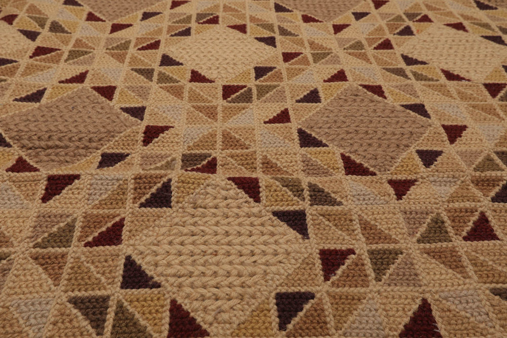 6x9 Tan, Brown, Chocolate Color Hand Knotted Soumak 100% Wool Traditional Oriental Rug