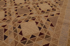 6x9 Tan, Brown, Chocolate Color Hand Knotted Soumak 100% Wool Traditional Oriental Rug
