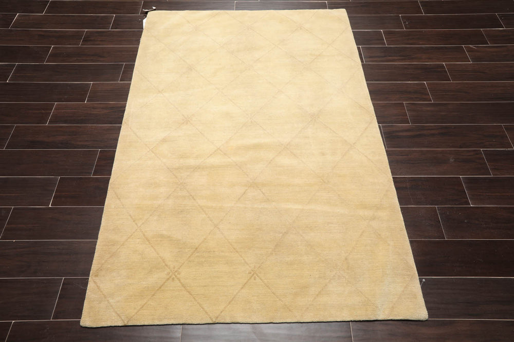 4x6 Pistacchio, Beige, Color Hand Knotted  100% Wool Modern Oriental Rug