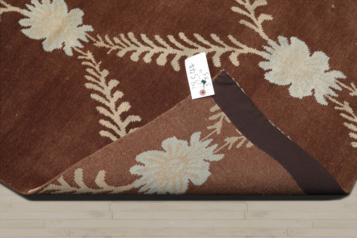 3x5 Brown, Beige, Blue Color Hand Knotted  100% Wool Traditional Oriental Rug