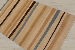 3x5 Beige, Tan, Brown Color Hand Knotted Tibetan 100% Wool Modern & Contemporary Oriental Rug