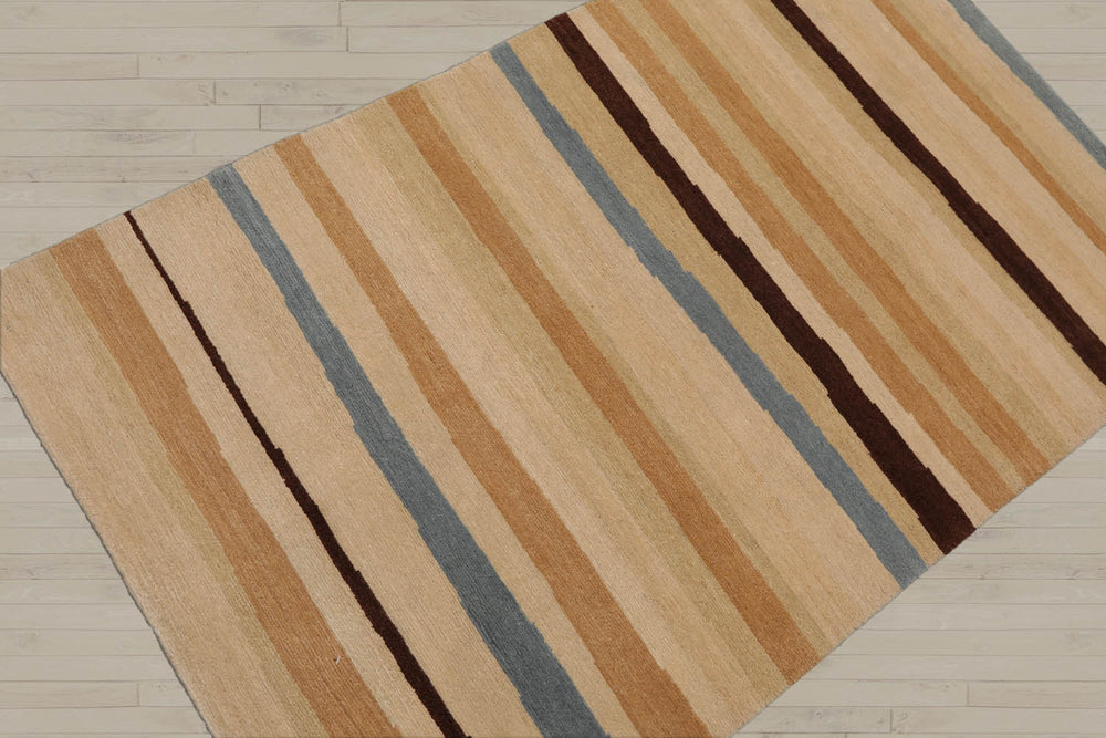 3x5 Beige, Tan, Brown Color Hand Knotted Tibetan 100% Wool Modern & Contemporary Oriental Rug