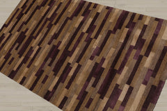 3x5 Aubergine, Brown, Beige Color Hand Knotted Tibetan 100% Wool Modern & Contemporary Oriental Rug