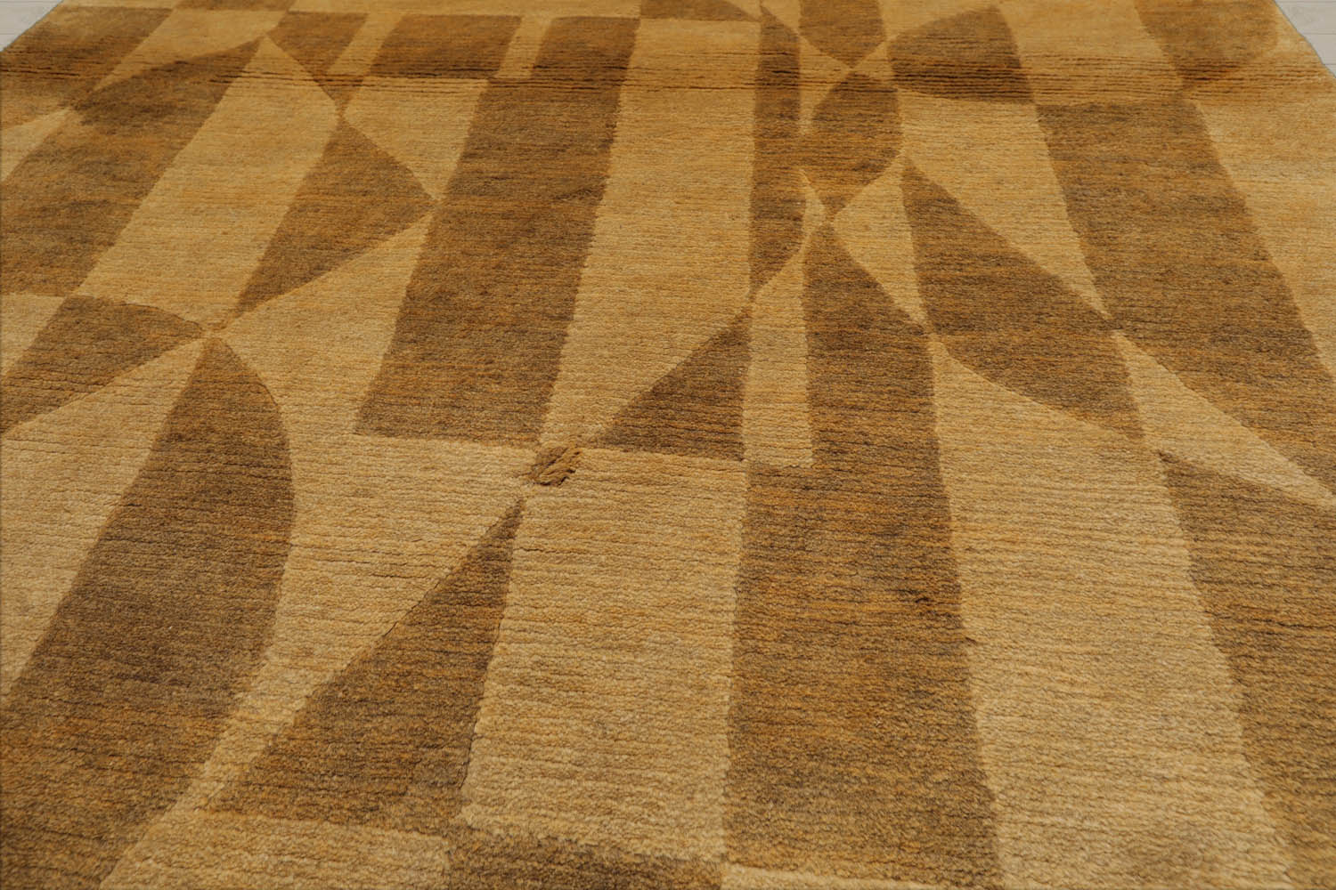 4x6 Gold, Brown, Color Hand Knotted Tibetan 100% Wool Modern & Contemporary Oriental Rug