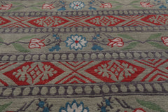4x6 Celadon, Gray, Burnt Orange Color Hand Knotted  100% Wool Transitional Oriental Rug