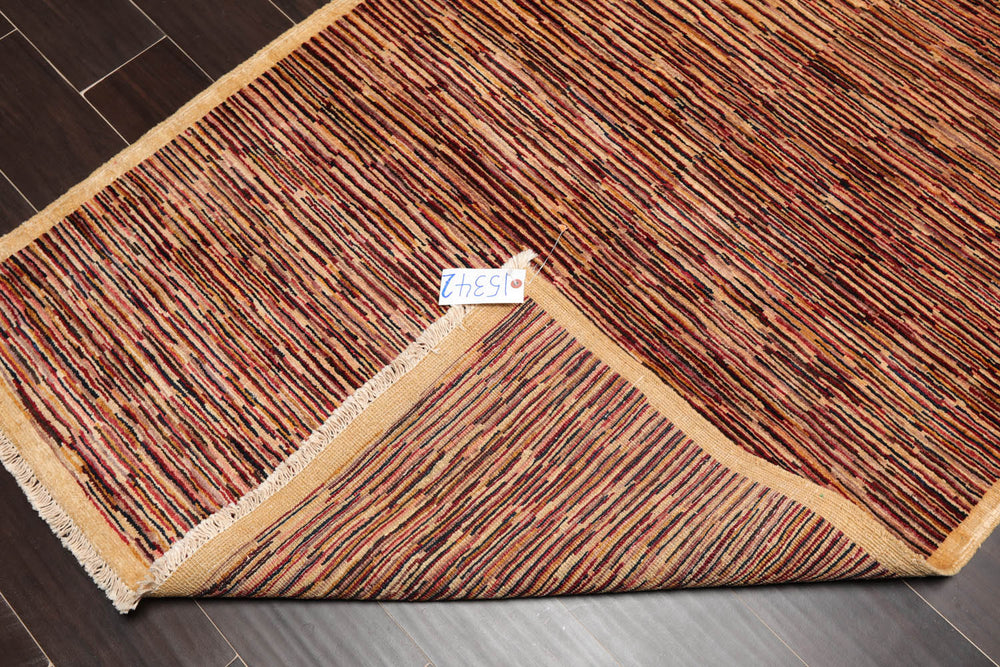 4x6 Gold, Rust, Beige Color Hand Knotted Peshawar 100% Wool Traditional Oriental Rug