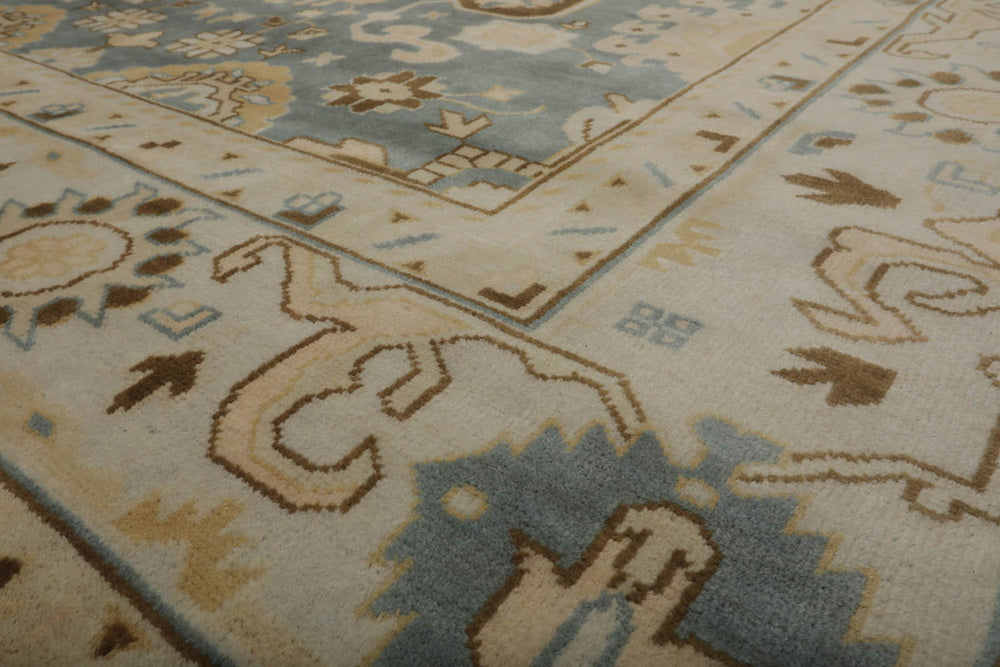 9x12 Celadon, Beige, Gray Color Hand Knotted  100% Wool Traditional Oriental Rug