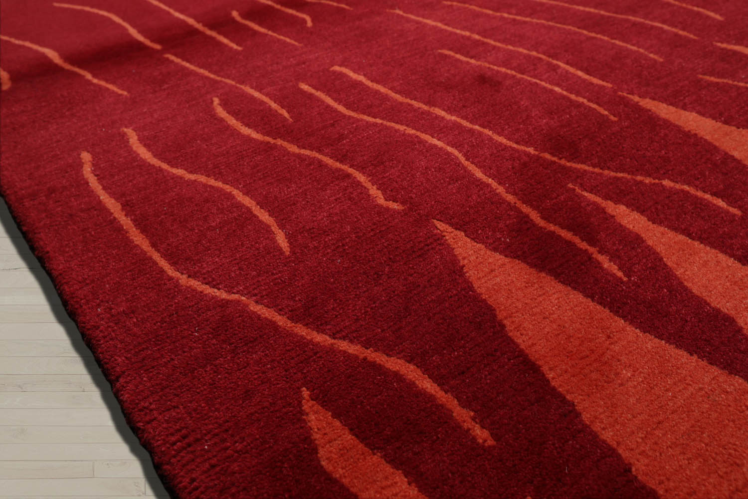 4x6 Red, Peach, Color Hand Knotted Tibetan 100% Wool Modern & Contemporary Oriental Rug
