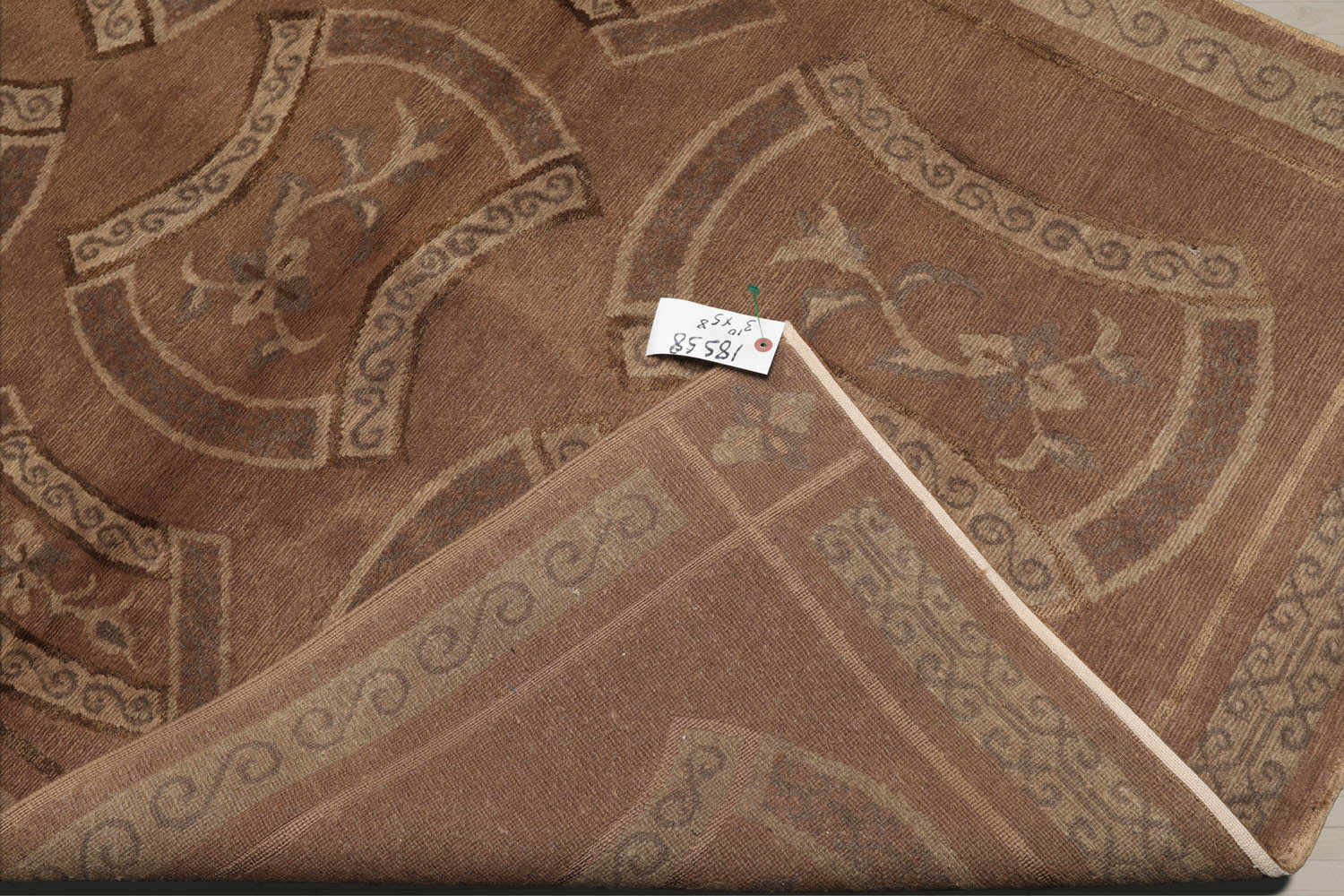 4x6 Taupe, Brown, Beige Color Hand Knotted Tibetan 100% Wool Transitional Oriental Rug
