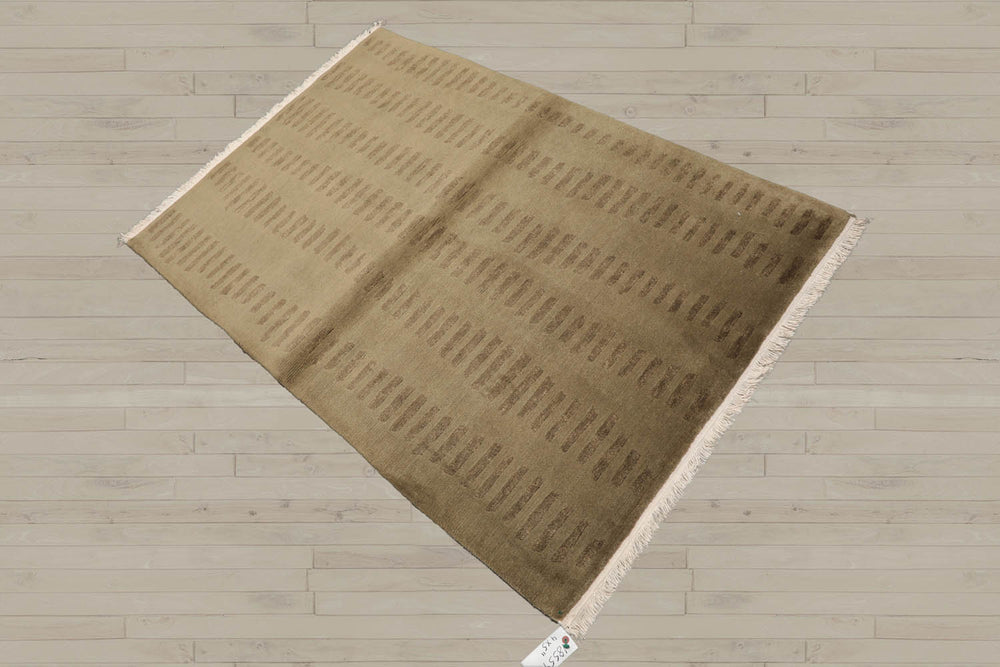 4x6 Olive Green, , Color Hand Knotted Tibetan 100% Wool Modern & Contemporary Oriental Rug