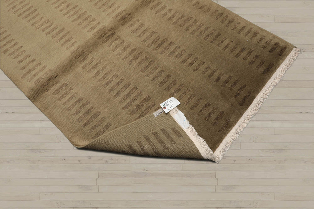 4x6 Olive Green, , Color Hand Knotted Tibetan 100% Wool Modern & Contemporary Oriental Rug