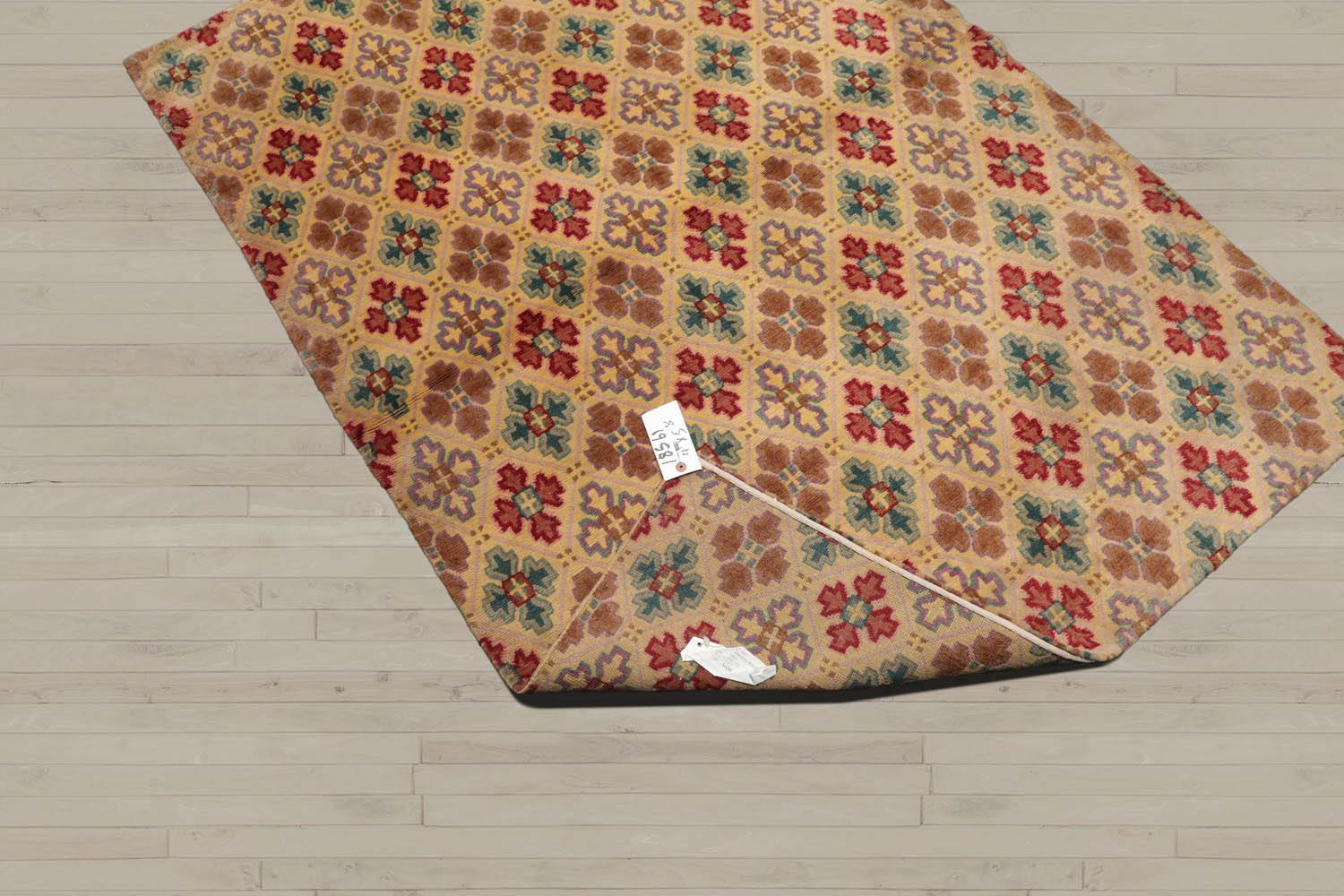 4x6 Beige, Light Gold, Celadon Color Hand Knotted Tibetan 100% Wool Transitional Oriental Rug