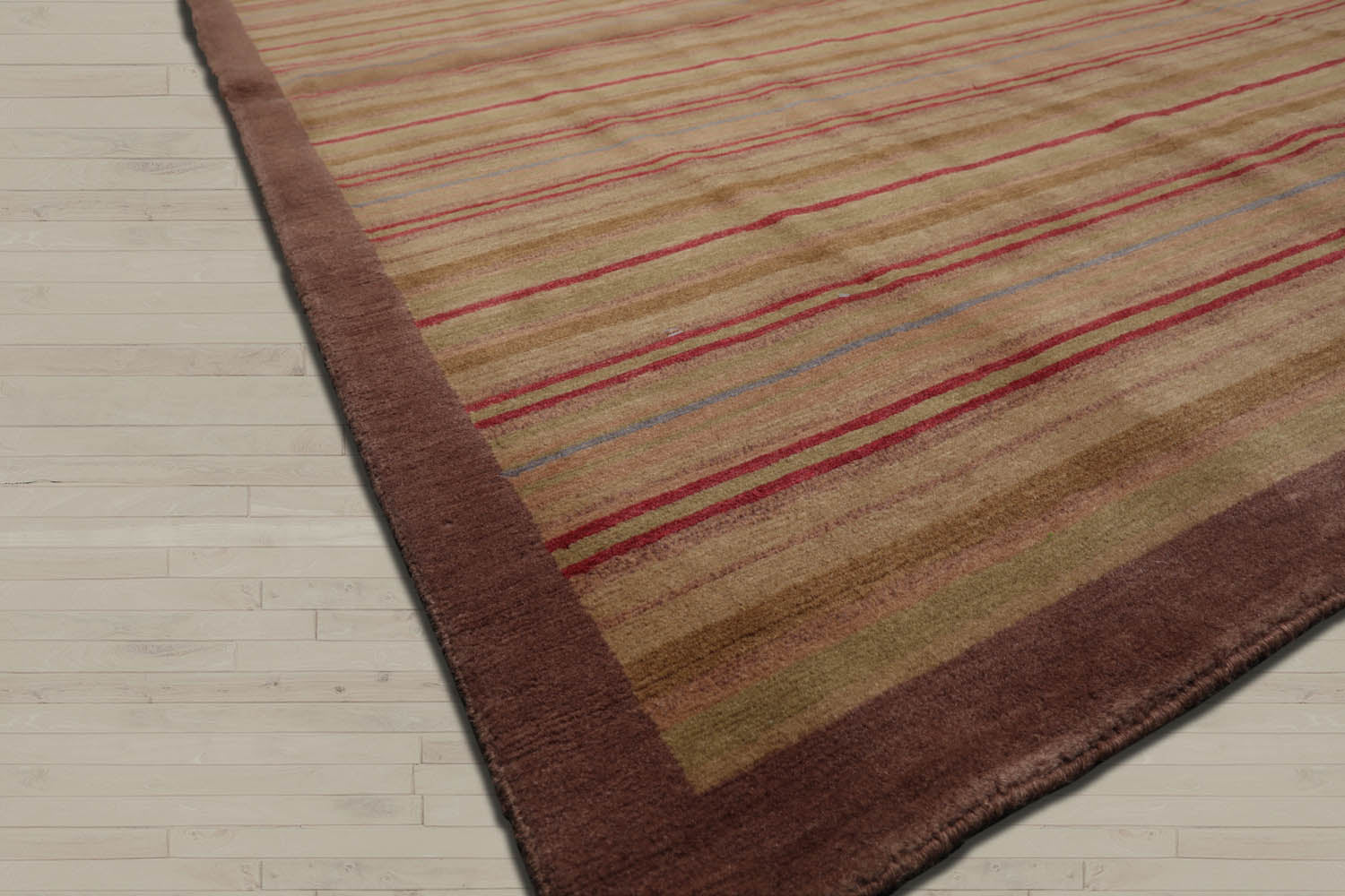 4x6 Sage, Taupe, Coral Color Hand Knotted Tibetan 100% Wool Modern & Contemporary Oriental Rug