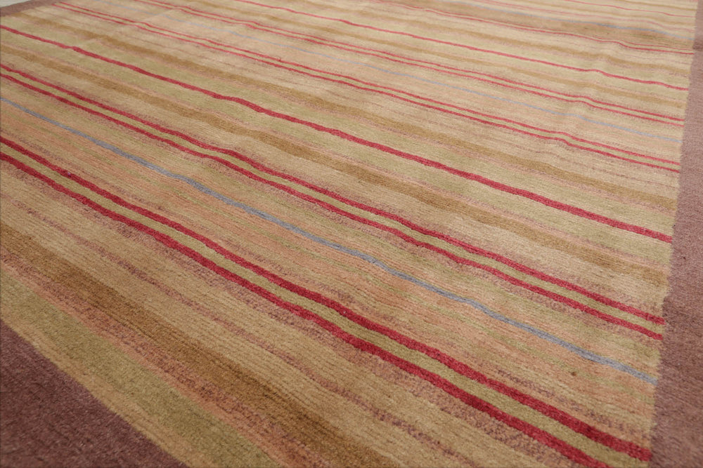 4x6 Sage, Taupe, Coral Color Hand Knotted Tibetan 100% Wool Modern & Contemporary Oriental Rug