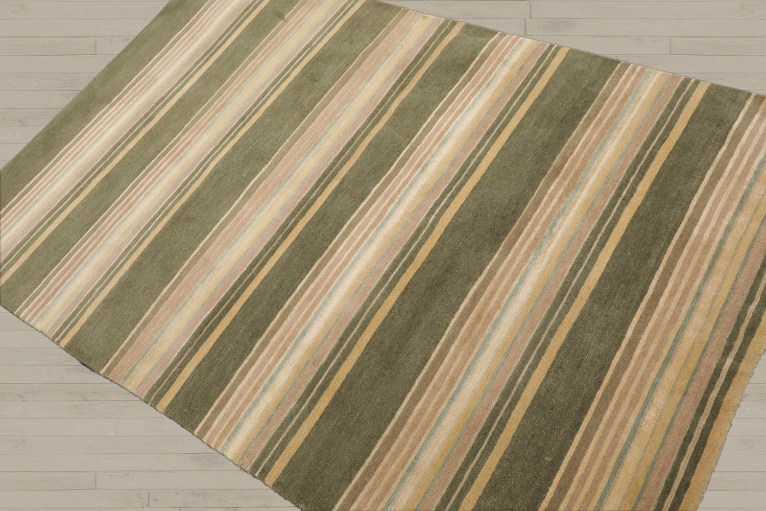 4x6 Beige, Green, Taupe Color Hand Knotted Tibetan 100% Wool Modern & Contemporary Oriental Rug