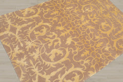 4x6 Beige, Light Gold, Color Hand Knotted Tibetan 100% Wool Transitional Oriental Rug