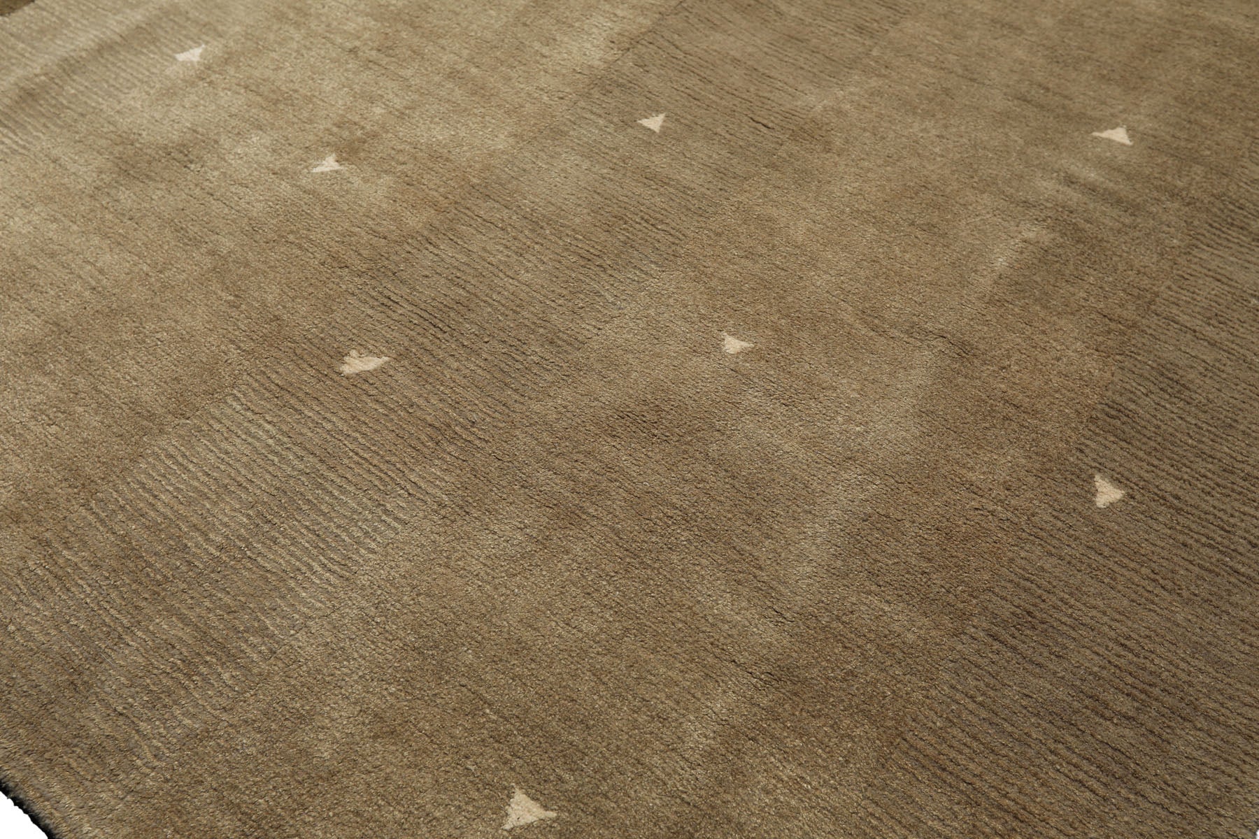 Multi Size Moss Gray Brown Color Hand Knotted Tibetan Wool & Silk Modern & Contemporary Oriental Rug
