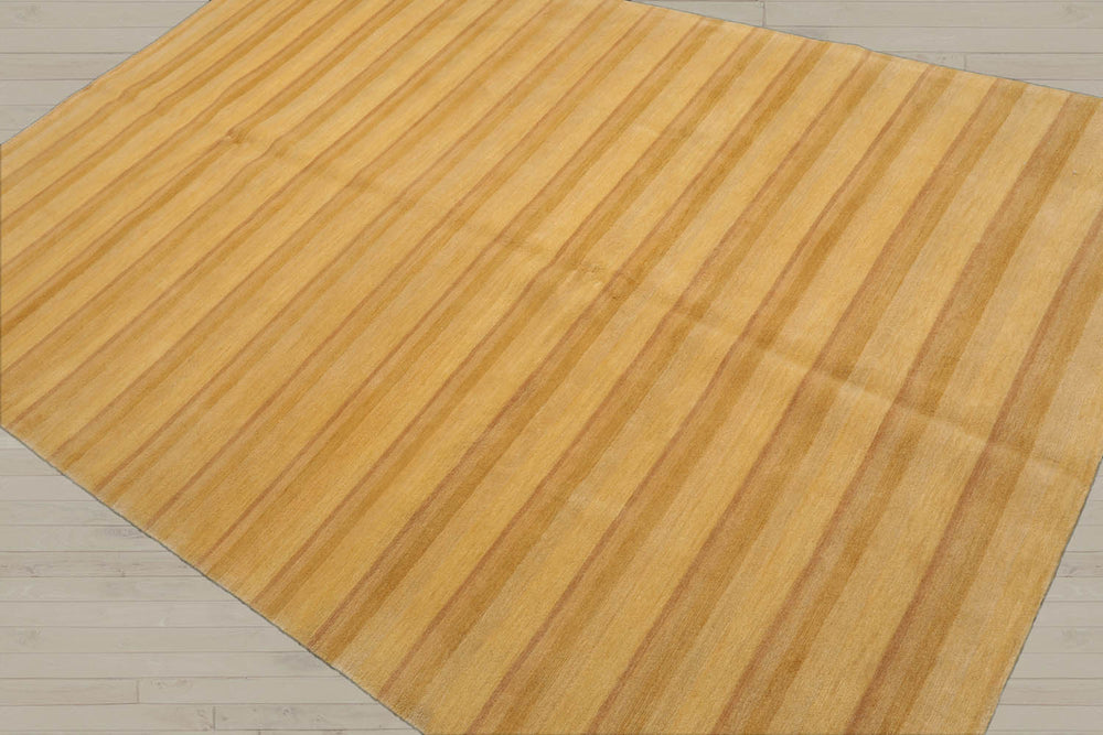 6x9 Gold, Tan, Color Hand Knotted Tibetan 100% Wool Modern & Contemporary Oriental Rug