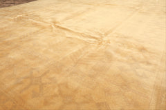 8x10 Tan, Beige, Gray Color Hand Knotted Oushak New Zealand Wool Transitional Oriental Rug
