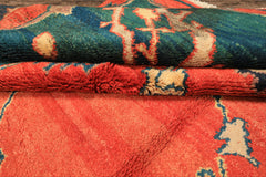 9x12 Coral, Turquoise, Teal Color Hand Knotted Turkish Oushak Wool  Oriental Rug