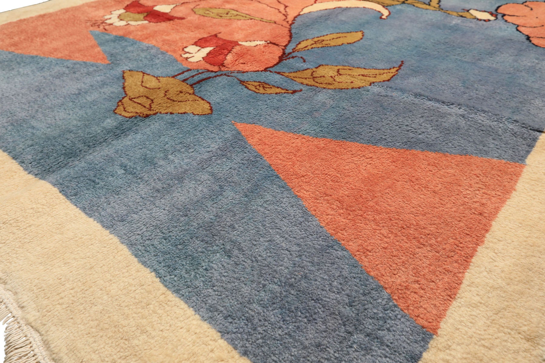 6x9 Blue, Blush, Lime Color Hand Knotted Gabbeh Wool Modern & Contemporary Oriental Rug