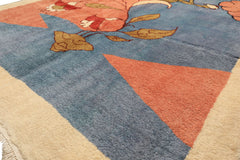 6x9 Blue, Blush, Lime Color Hand Knotted Gabbeh Wool Modern & Contemporary Oriental Rug