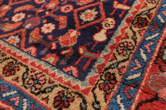7x11 Royal Blue, Coral, Blush Color Hand Knotted Mahal Sarouk Wool Traditional Oriental Rug