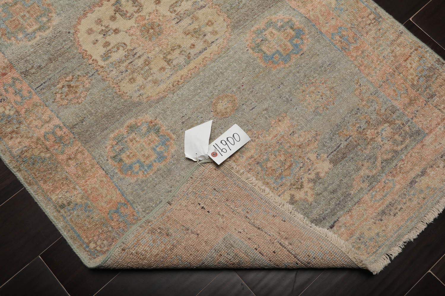 3x5 Slate, Blush, Beige Color Hand Knotted Afghan Oushak 100% Wool Traditional Oriental Rug