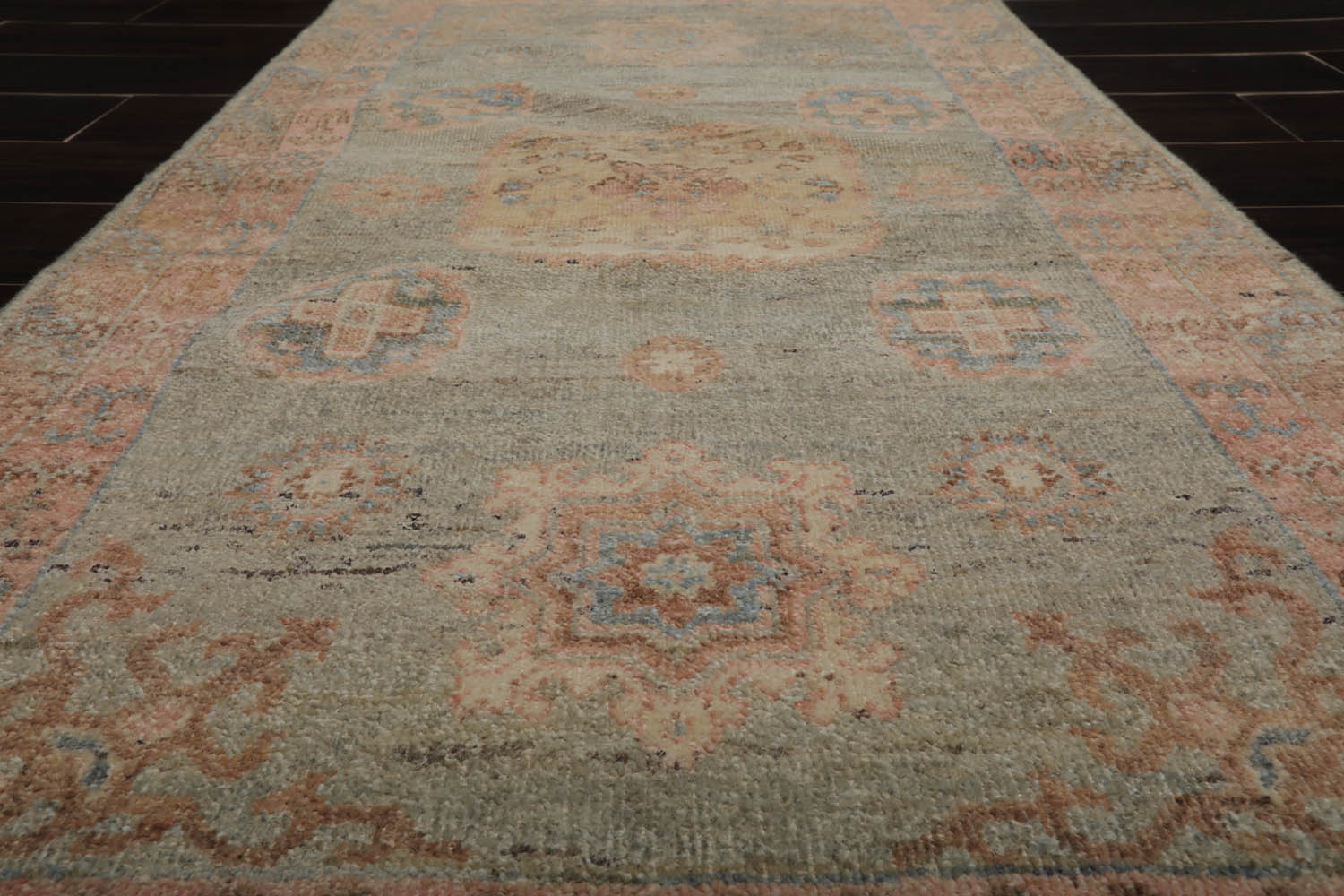 3x5 Sea Foam, Blush, Beige Color Hand Knotted Afghan Oushak 100% Wool Traditional Oriental Rug