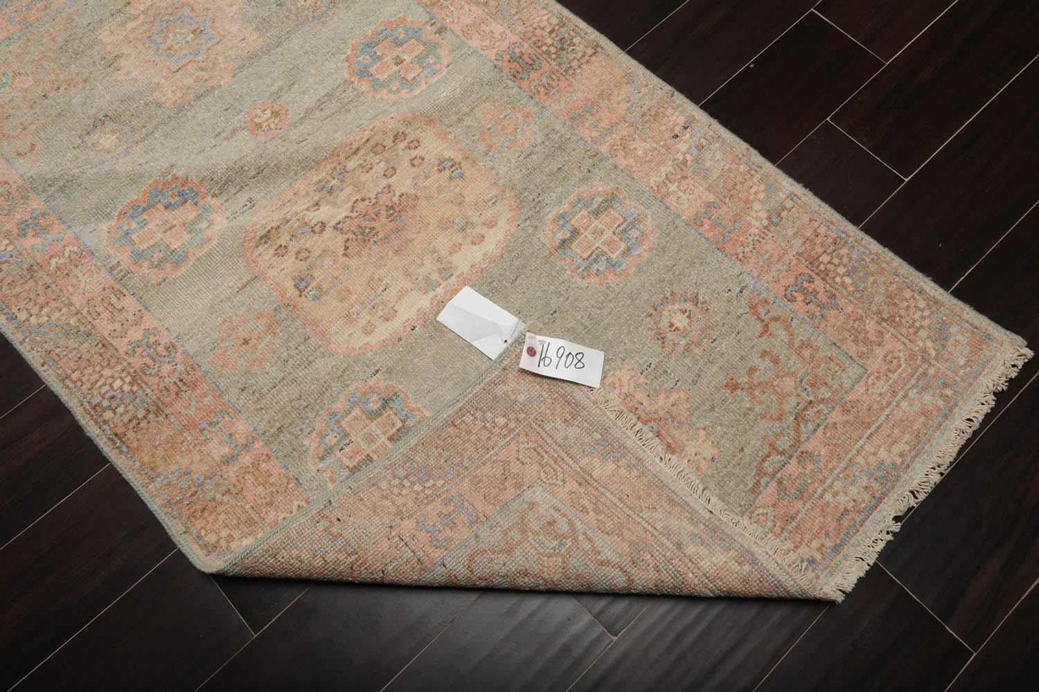 3x5 Sea Foam, Blush, Beige Color Hand Knotted Afghan Oushak 100% Wool Traditional Oriental Rug