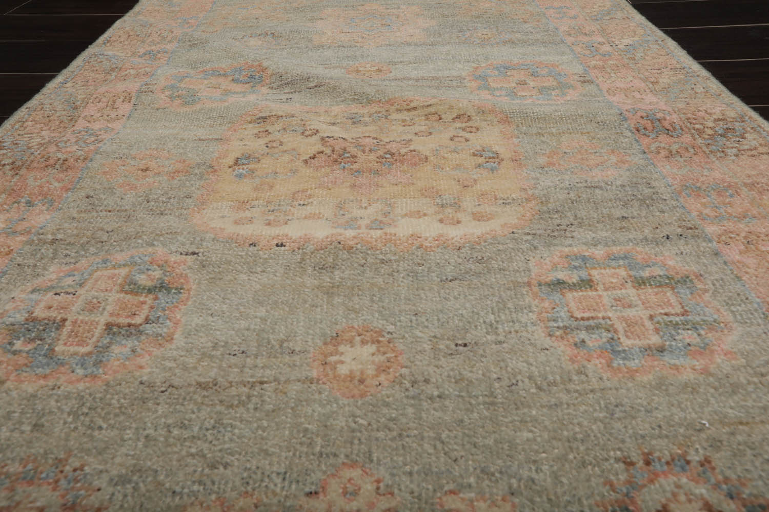 3x5 Sea Foam, Blush, Beige Color Hand Knotted Afghan Oushak 100% Wool Traditional Oriental Rug
