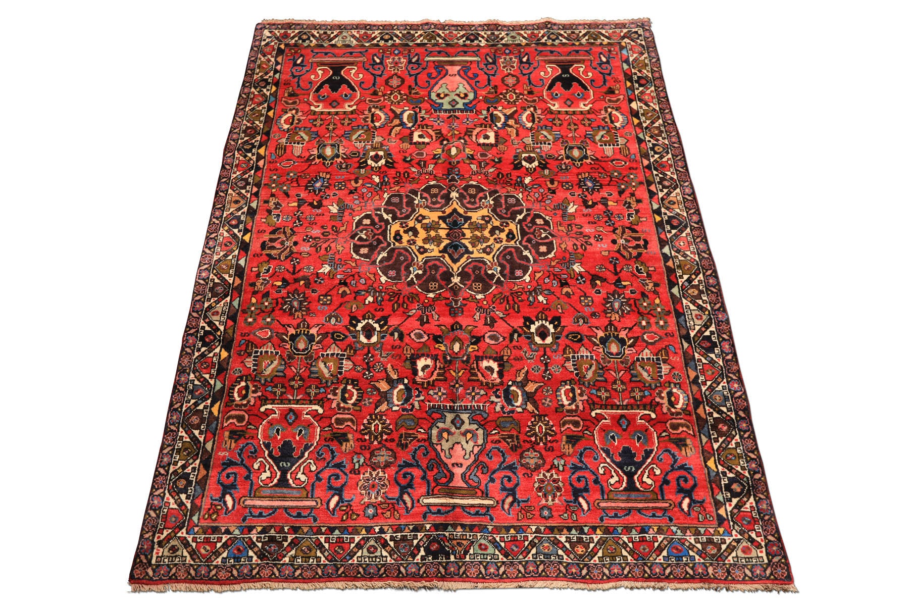 6x9 Rose, Peach, Gray Color Hand Knotted Tabriz Wool Traditional Oriental Rug