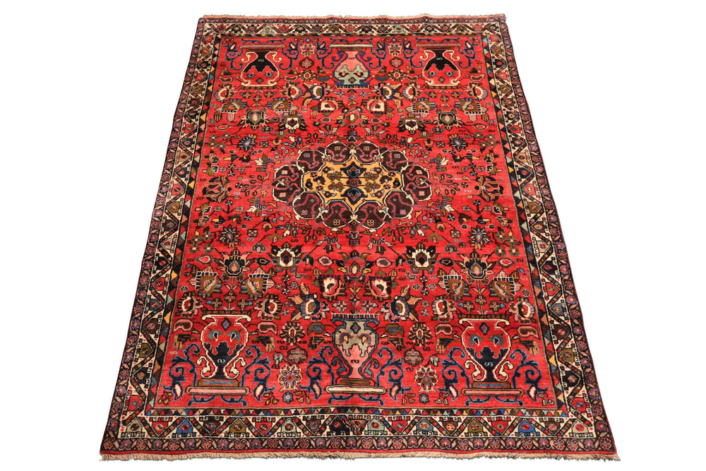6x9 Rose, Peach, Gray Color Hand Knotted Tabriz Wool Traditional Oriental Rug