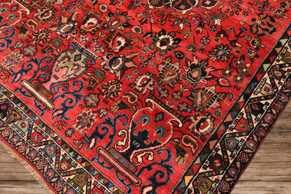 6x9 Rose, Peach, Gray Color Hand Knotted Tabriz Wool Traditional Oriental Rug