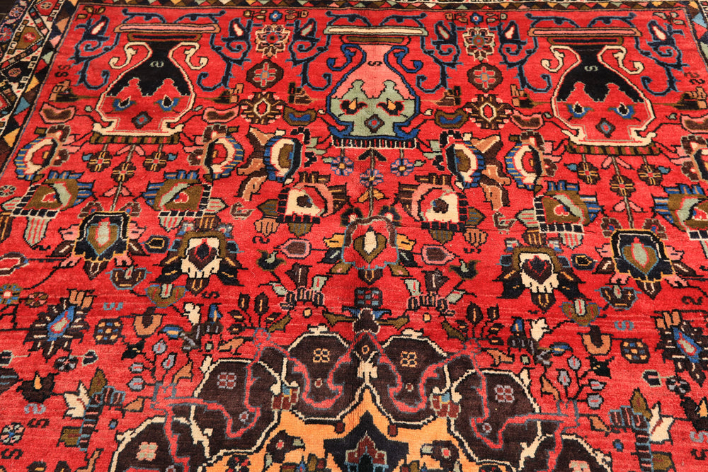 6x9 Rose, Peach, Gray Color Hand Knotted Tabriz Wool Traditional Oriental Rug